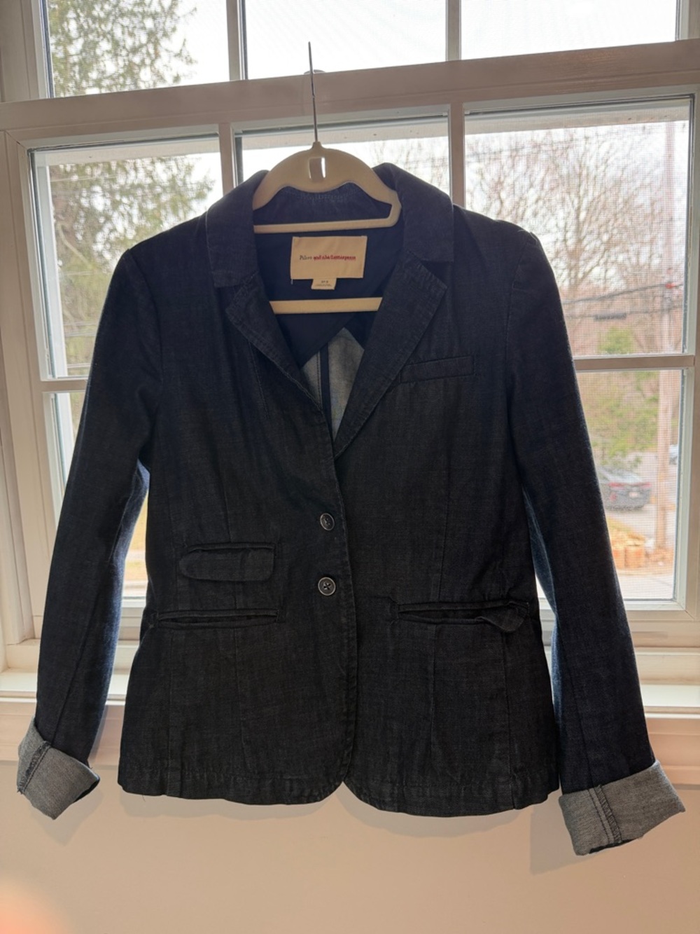 Pilcro Denim Blazer Jacket - Dark Blue from Anthropologie